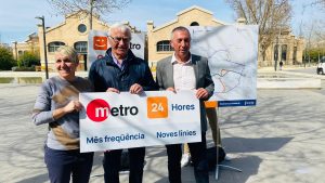 Joan Baldoví i Joan Ribó presentant la proposta de nova xarxa de Metrovalencia